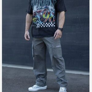 YoungLA Men's Gray Cargo Pants